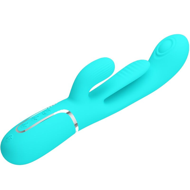 Pretty love - shania triple rabbit multifunction vibrator 3 in 1 blue 4
