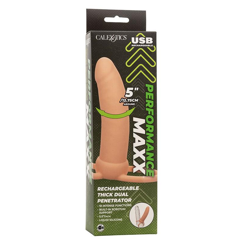 Calexotics - Maxx Thick Dual Penetrator 10 Vibrations Flesh