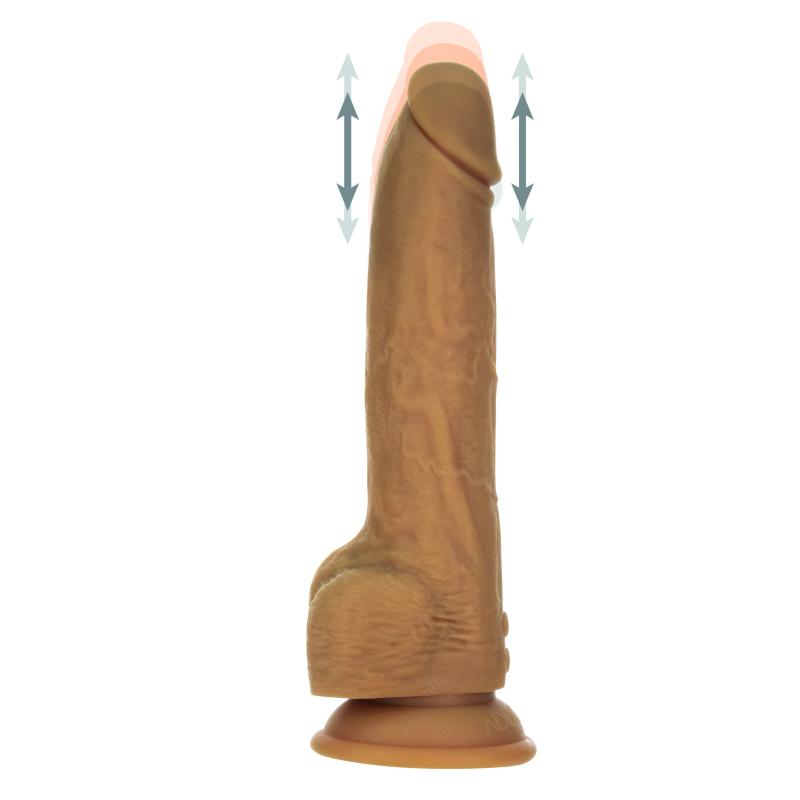 Naked Addiction - 9 Inch Thrusting Dong With Remote Caramel 8