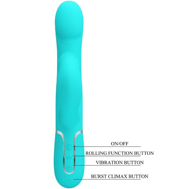 Pretty Love - Rabbit Vibrator Pearls Aqua Green