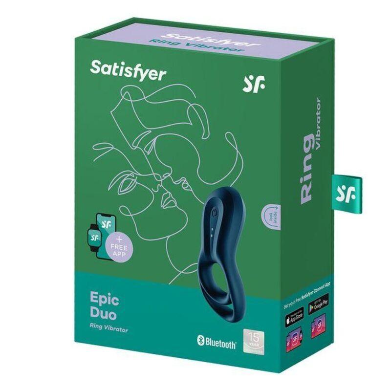 Satisfyer Epic Duo Ring Vibrator Blue - Vibračný Krúžok 2