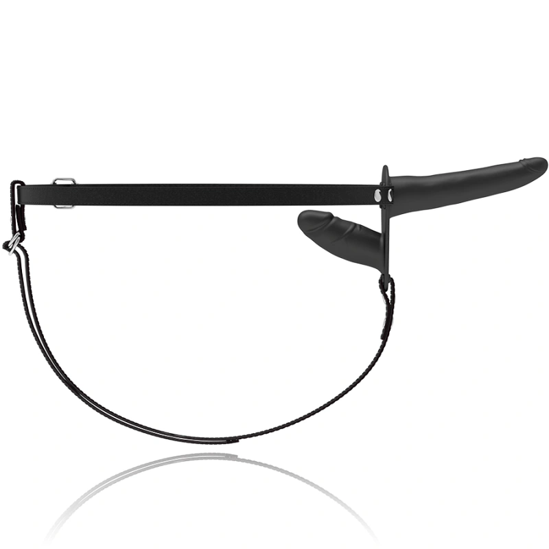 Fetish submissive harness - double penetration black vibrator 3