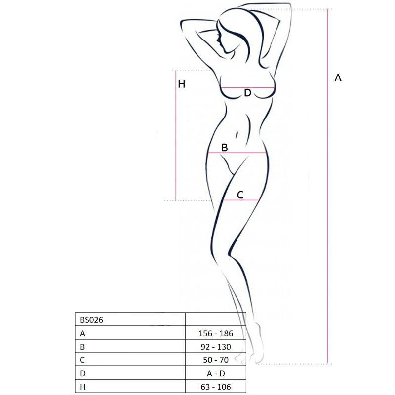 Passion Bs026 Bodystockings Čierna - Sieťované Erotické Šaty 1