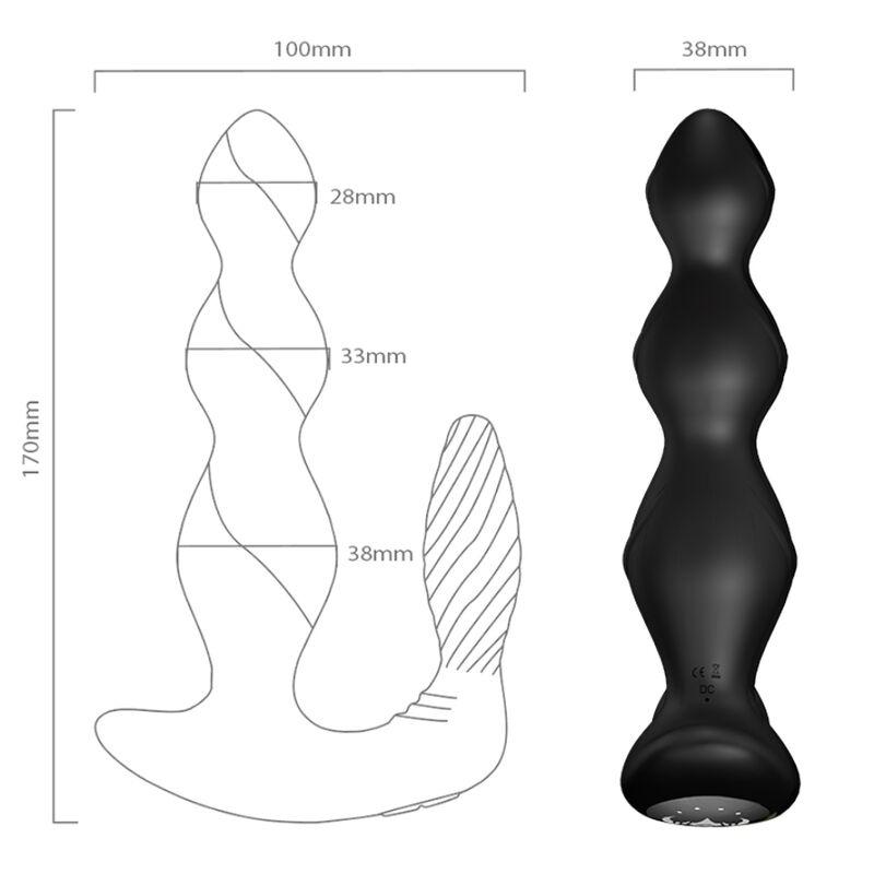 Armony - Manfun Vibrator &Amp; Stimulator Anal Plug Remote Control Black 3