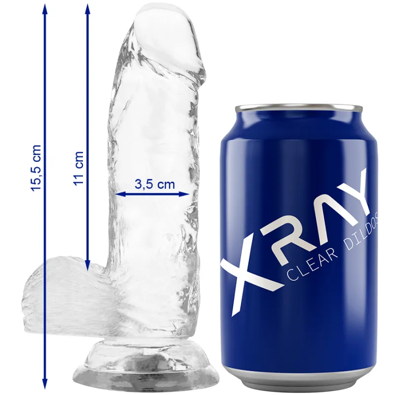Xray Clear Cock With Balls  15.5cm X 3.5cm - Dildo