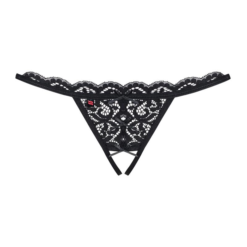 Obsessive - Crotchless Thong Black S/M 1