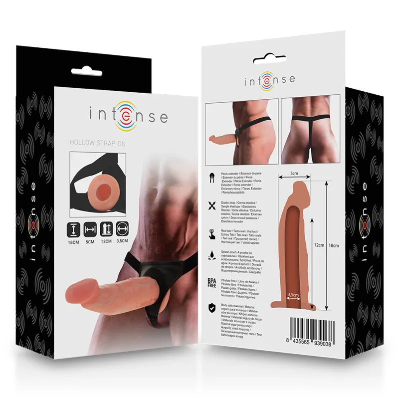 Intense - Hollow Strap-On Extender 18 X 3.5 Cm - Pripínací Penis 7