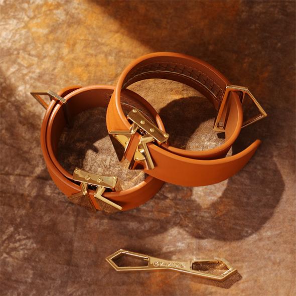 Lockink - Ankle And Wrist Cuffs Set - Brown 6