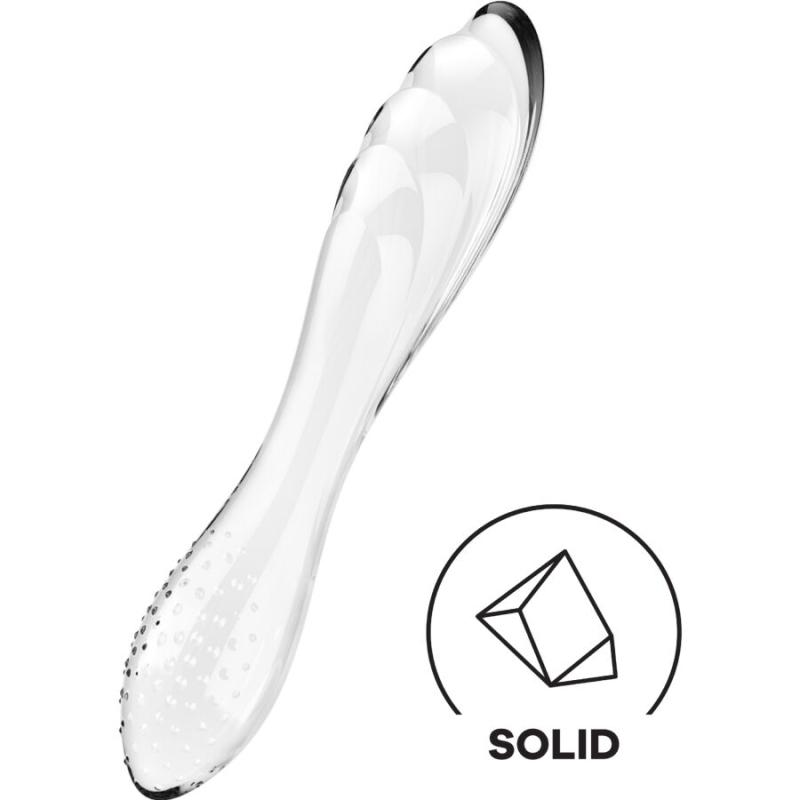 Satisfyer - Dazzling Crystal Transparent - Sklenené Dildo 3