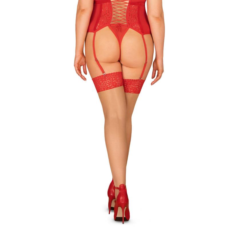 Obsessive - Blossmina Stockings Red 4xl/5xl 1