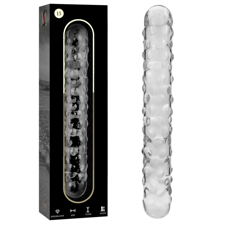 Nebula series by ibiza - model 15 dildo borosilicate glass clear 18.5 cm -o- 3 cm