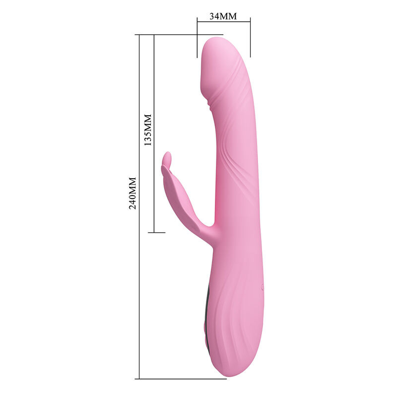 Pretty love - bella rabbit vibrator with butterfly stimulation and led pink 8