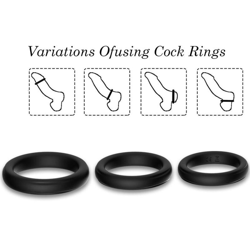 Armony - Triple Silicone Ring Black