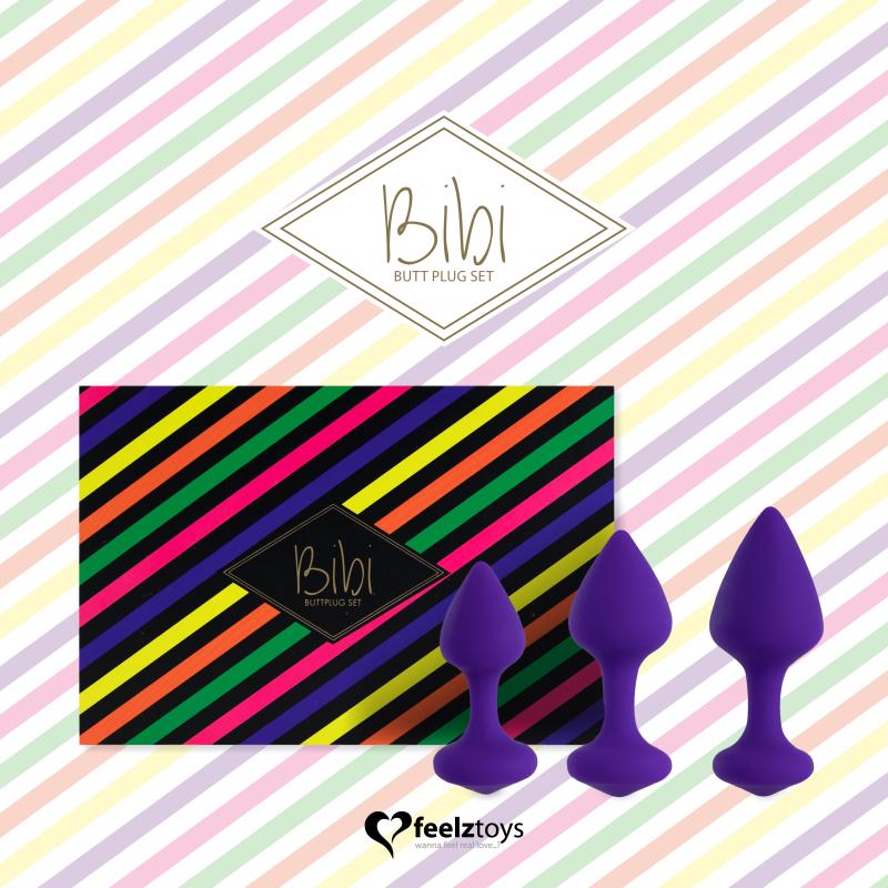 Feelztoys - Bibi Butt Plug Set 3 Pcs Purple- Sada Análnych Kolíkov 4