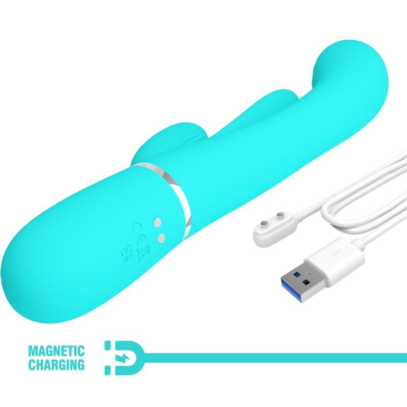 Pretty love - shania triple rabbit multifunction vibrator 3 in 1 blue 8