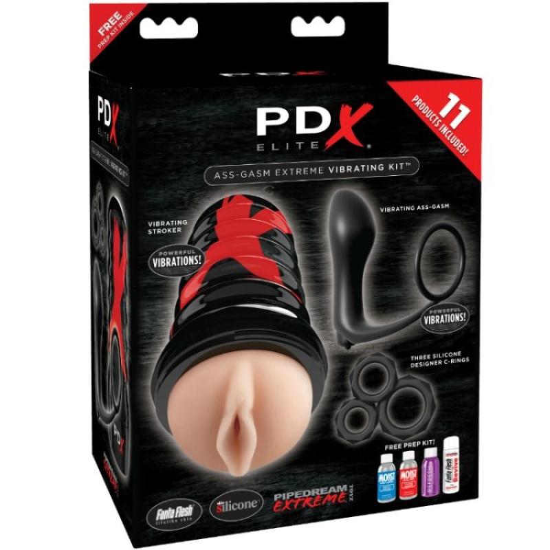 Pdx Elite Ass-Gasm Extreme Vibrating Kit- Masturbátor, Sada 2