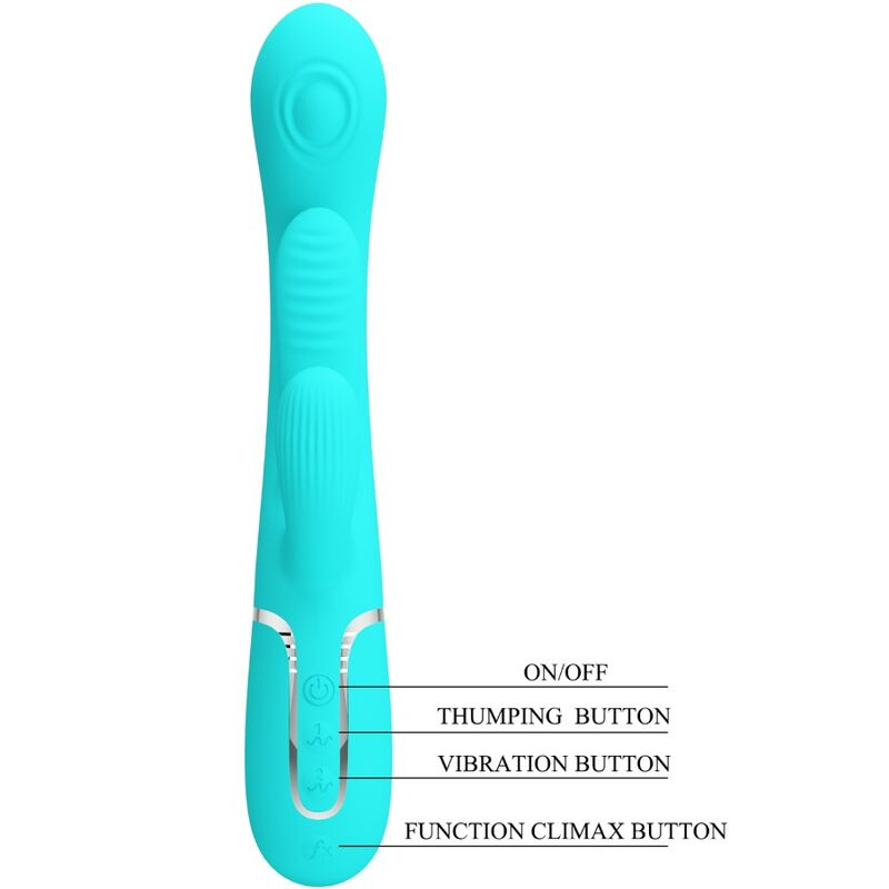Pretty love - shania triple rabbit multifunction vibrator 3 in 1 blue 7