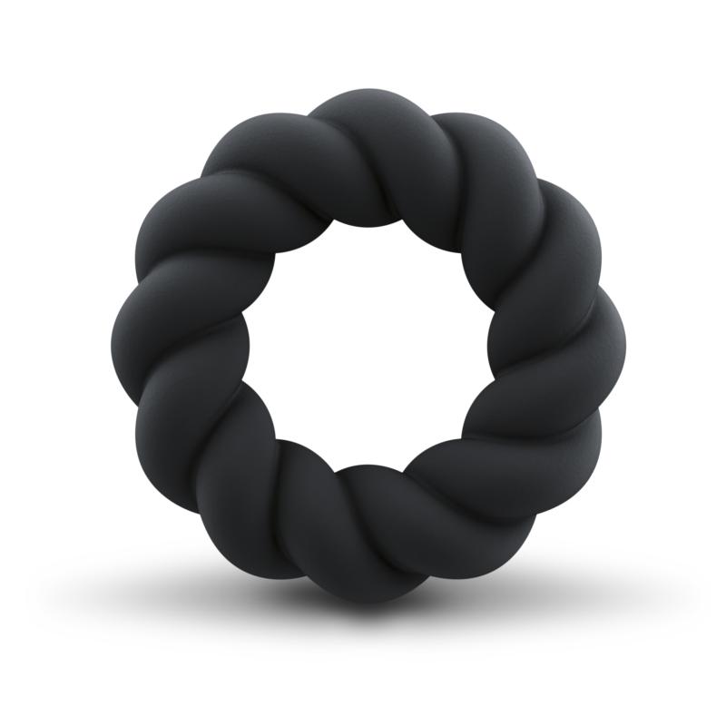 Rocks-Off - Twist Non Vibrating Liquid Silicone Ring Black