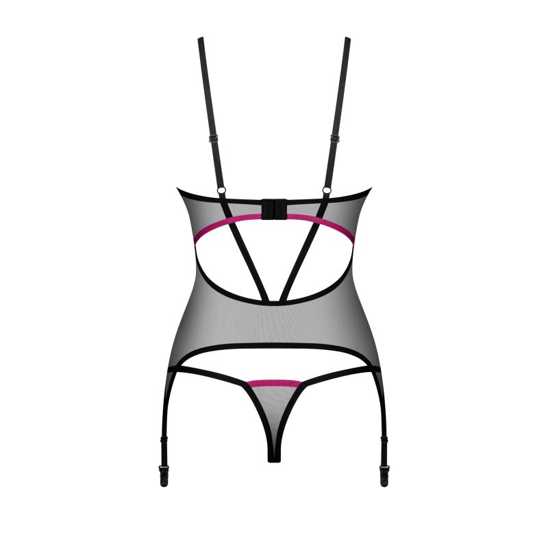 Obsessive - Novenes Corset & Thong Black Xs/S 5