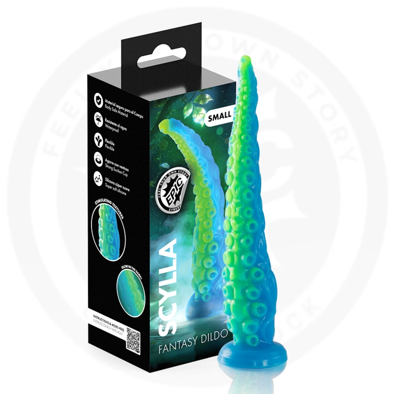Epic - scylla fluorescent thin tentacle dildo small size