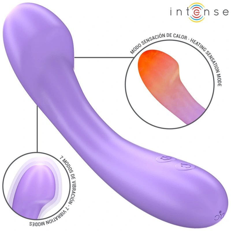 Intense - becky vibrator 19 cm heatable 7 vibrations purple 1