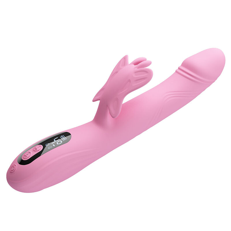 Pretty love - bella rabbit vibrator with butterfly stimulation and led pink 5