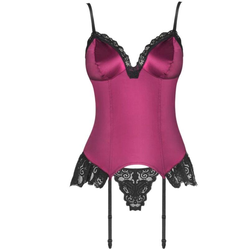 Livco corsetti fashion - agrafena cf 90436 corset + thong burgundy s/m 3