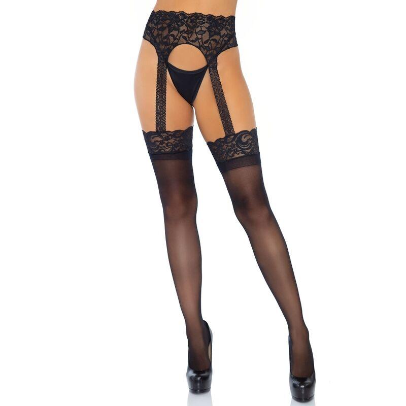 Leg Avenue Opaque Garterbelt Stocking One Size 1