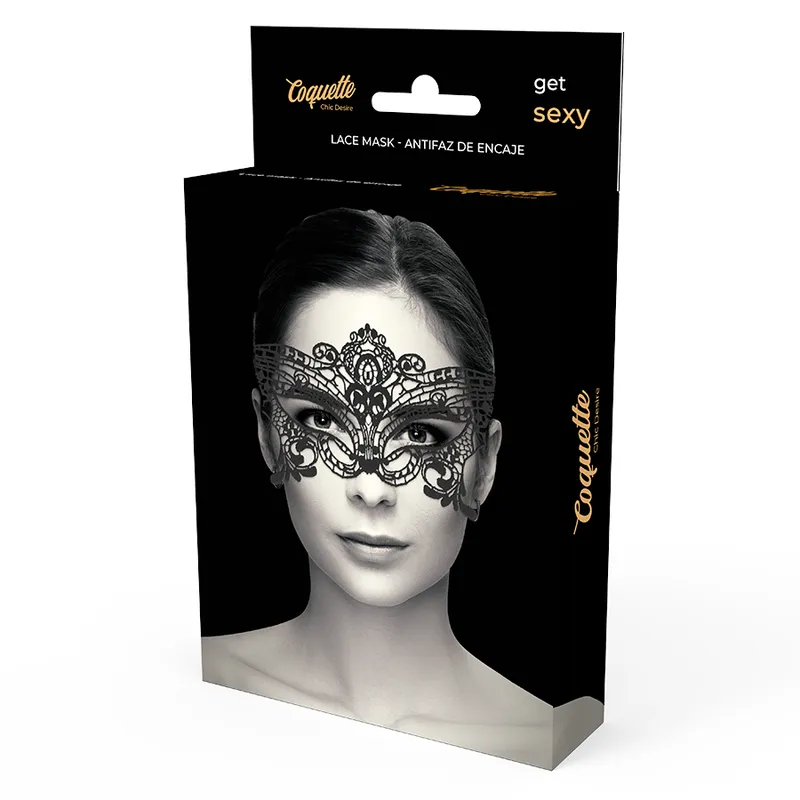Coquette Chic Desire Lace Mask Black
