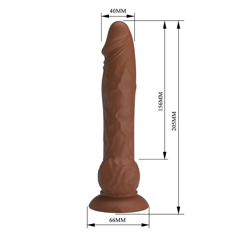 Pretty love - eren thrusting vibrating dildo 20.5 cm Ø 4.5 cm brown 5