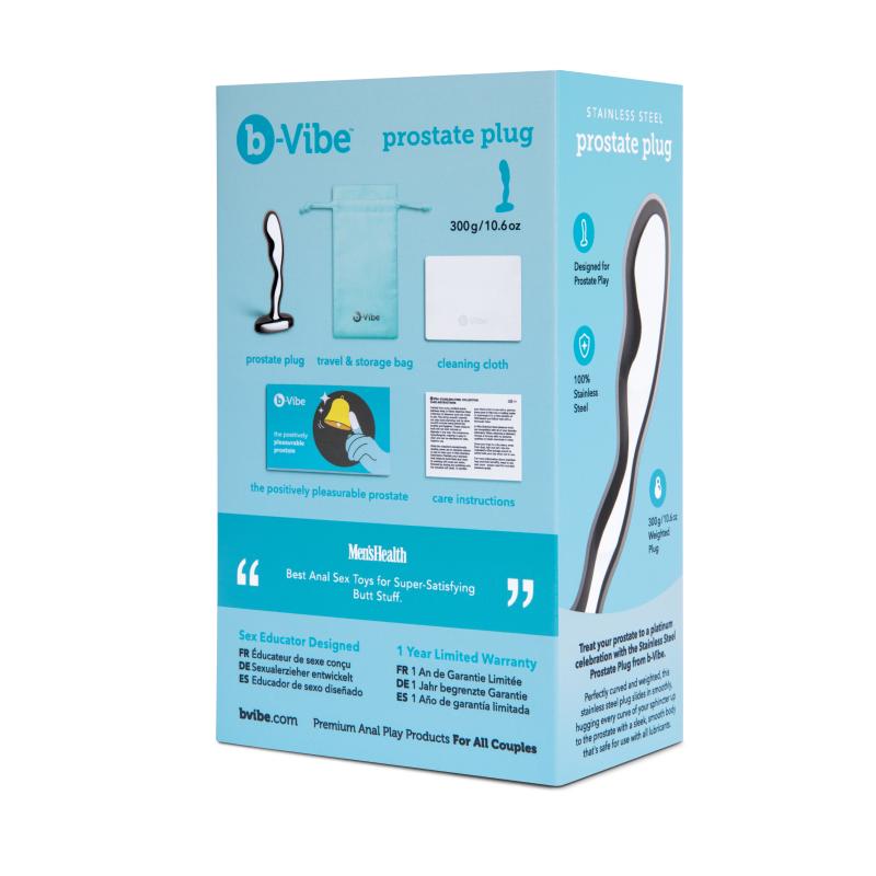 B-Vibe - Stainless Steel Prostate Plug Silver