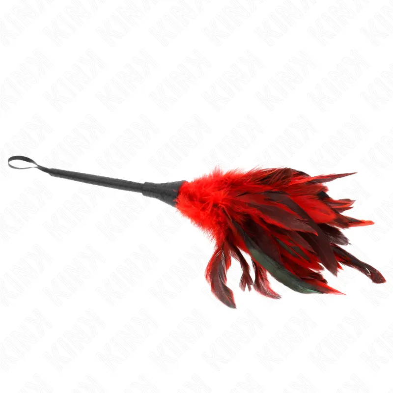 Kink - Red Maids Horn Shaped Tickle Chicken Feathers 36 Cm 3