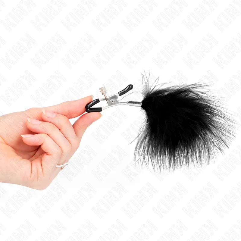 Kink - Feather Nipple Clamp Black 7 Cm