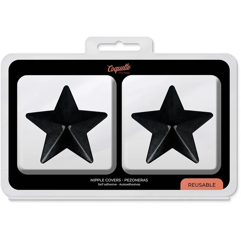 Coquette Chic Desire Nipple Covers - Black Stars 4