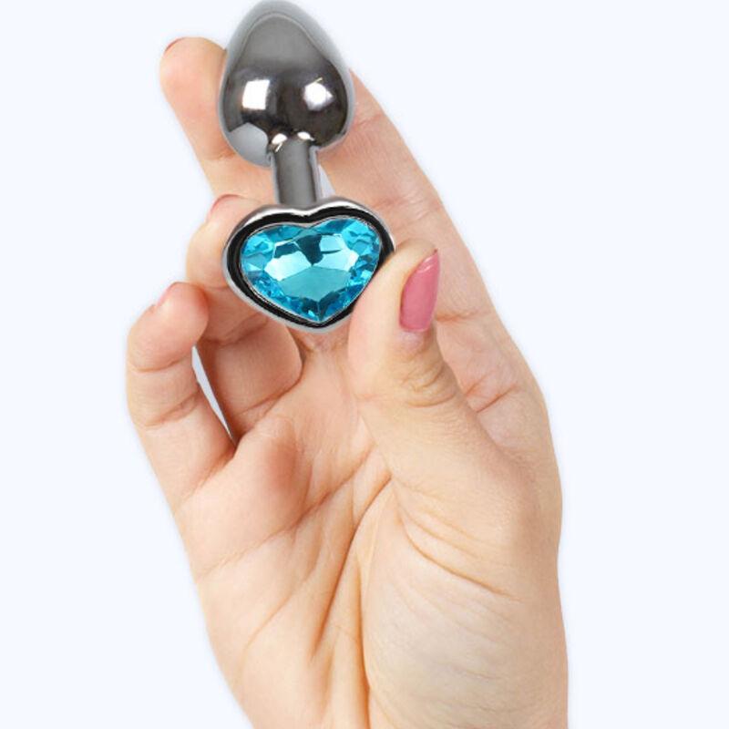 Secret Play - Metal Butt Plug Blue Heart Small Size 7 Cm 2