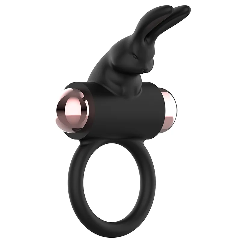 Coquette Cock Ring With Vibrator Black/ Gold 5