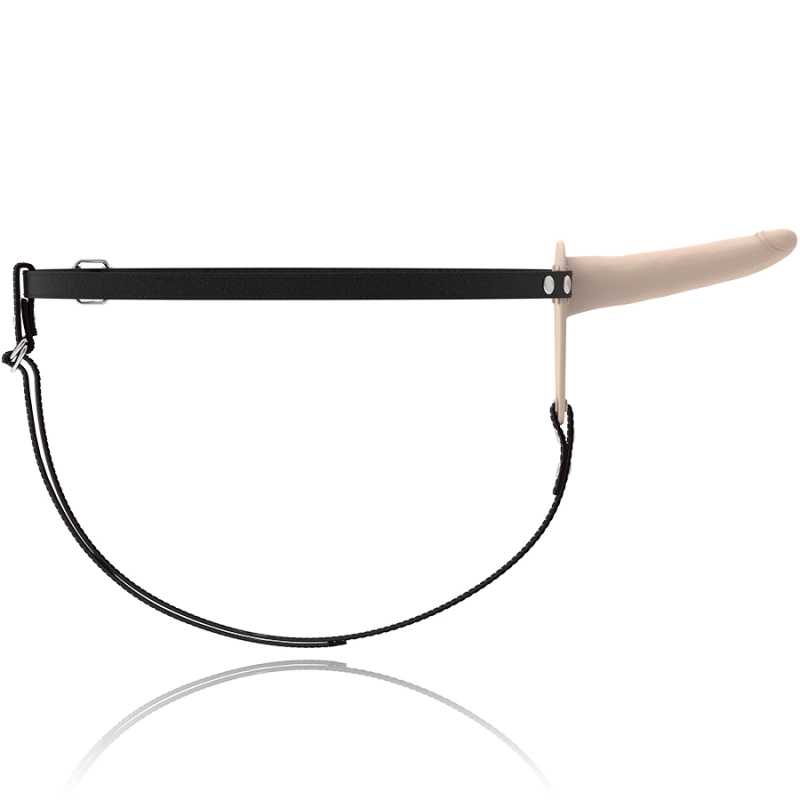 Fetish submissive harness - flesh silicone vibrator 15 cm 4