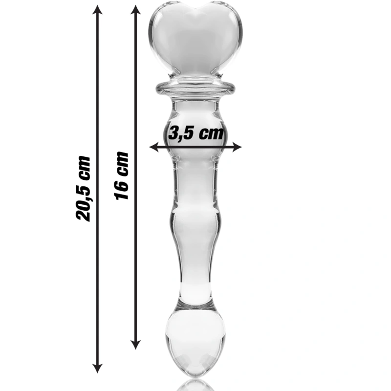 Nebula series by ibiza - model 21 dildo borosilicate glass clear 20.5 cm -o- 3.5 cm 2