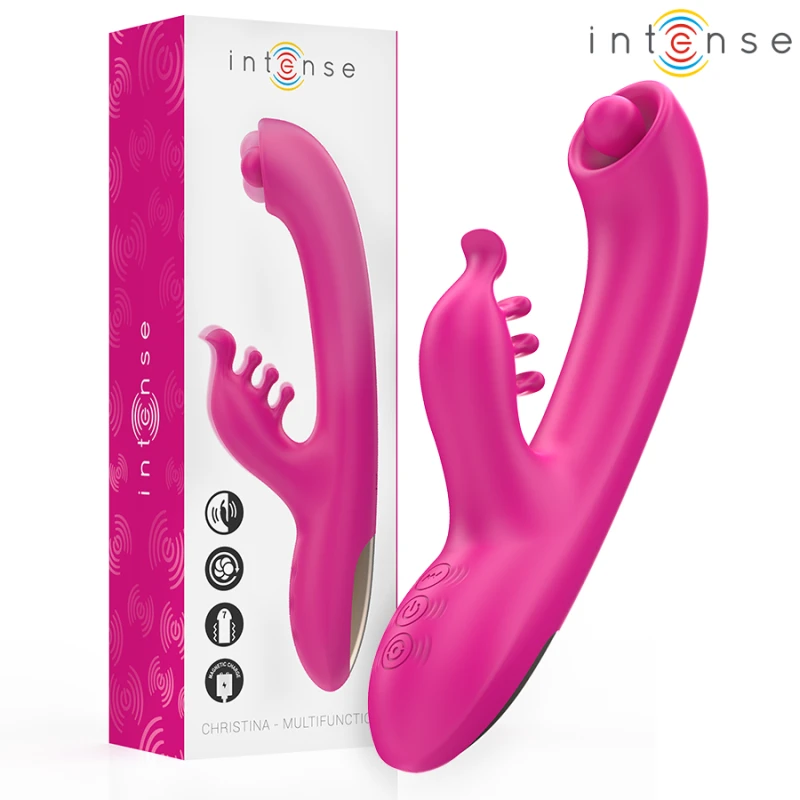 Intense - christina multifunction rabbit vibrator 22.5 cm pink