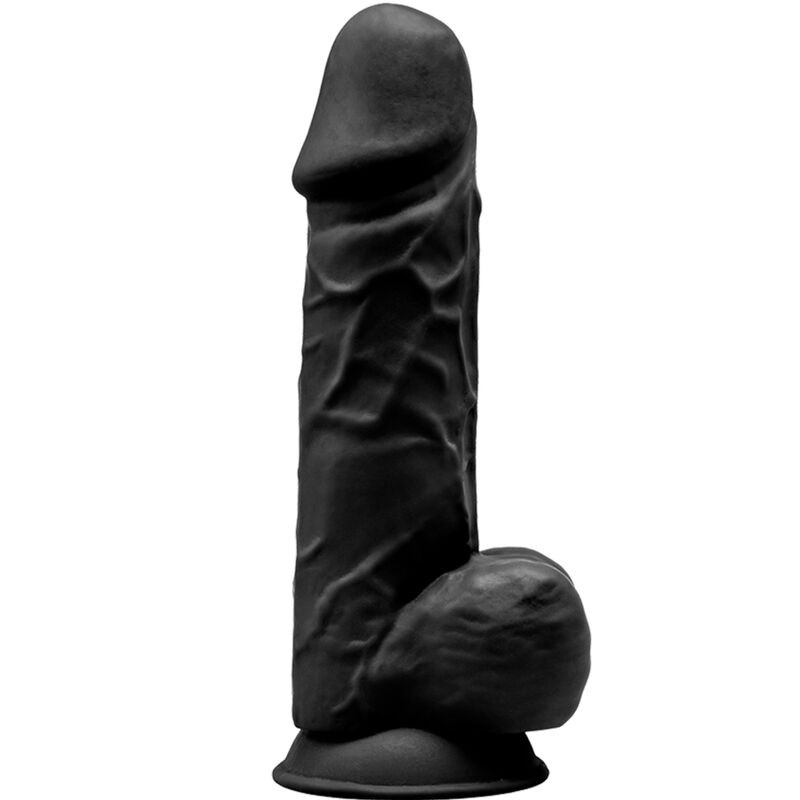 Silexd - Model 1 Realistic Penis Premium Silexpan Silicone Black 21.5 cm