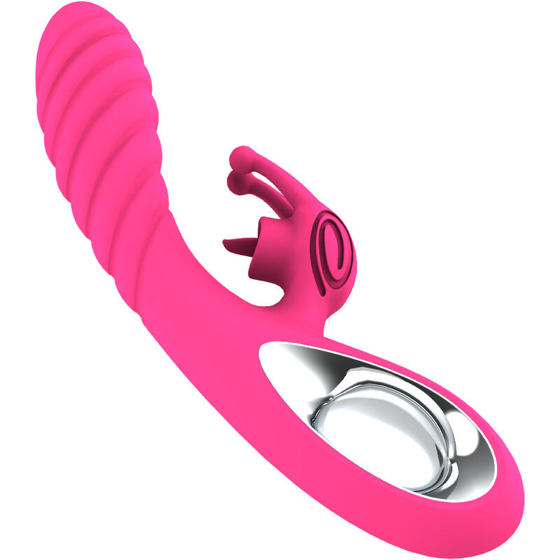 Armony - vicky rabbit vibrator with fuchsia pull ring tongue 4
