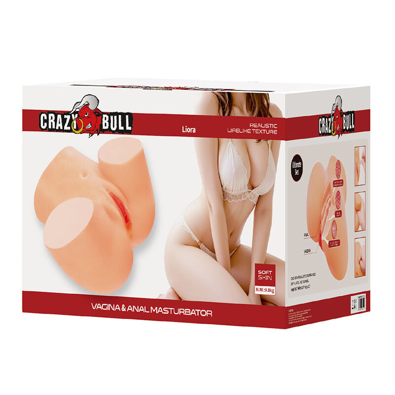 Crazy bull - liora xxl double vaginal and anal vibrating masturbator 7