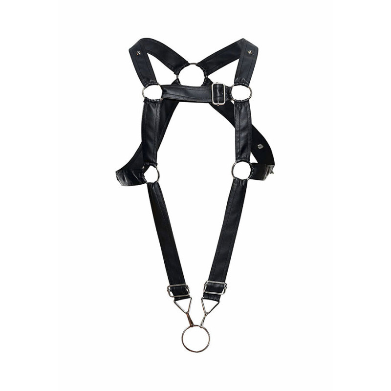 Mob - dngeon black crossed penis harness one size 5