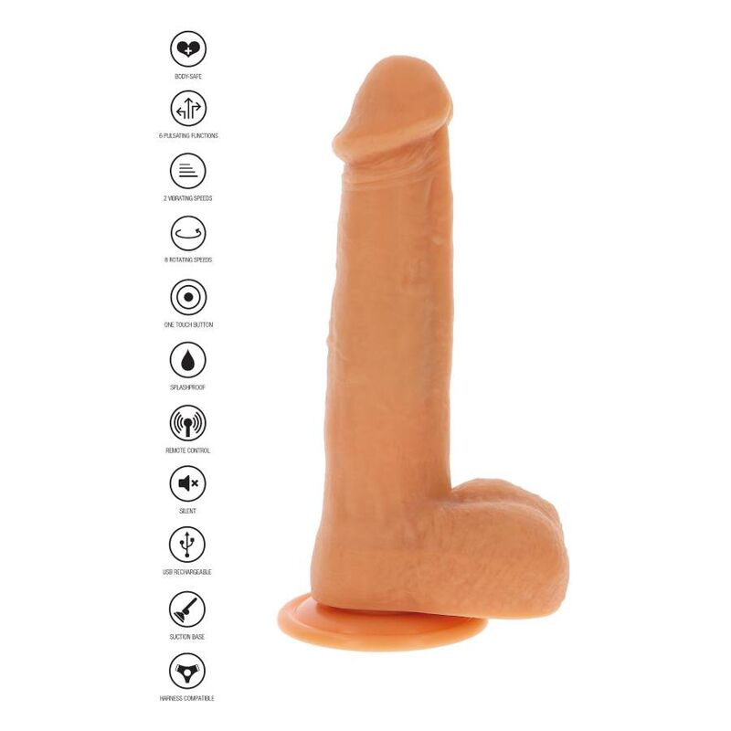 Get real - rotating beads vibrating dildo skin 3
