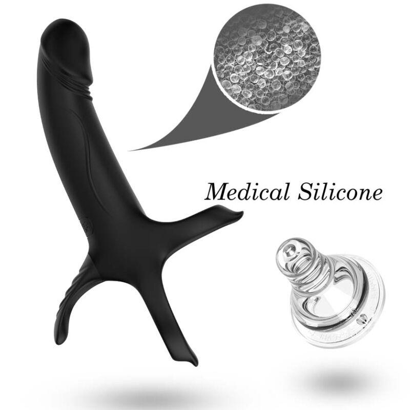 Armony - Dildo With Ring & Vibrator Black 4