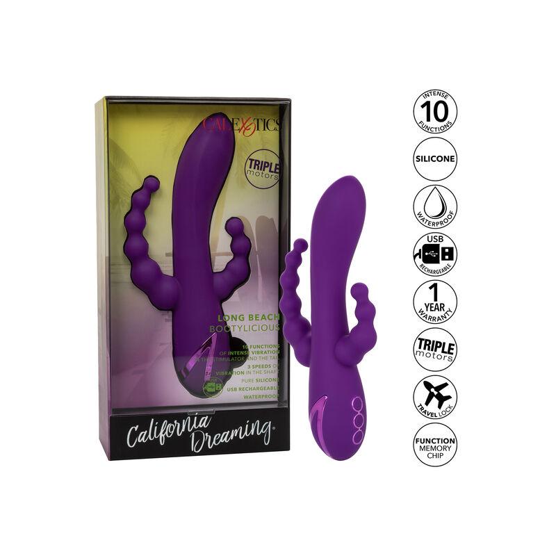 Calex Long Beach Bootylicious Purple - Multifunkčný Vibrátor