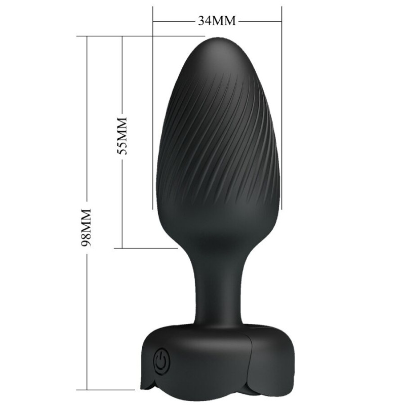 Pretty love - osborn anal plug with led light black 9.8 cm 5