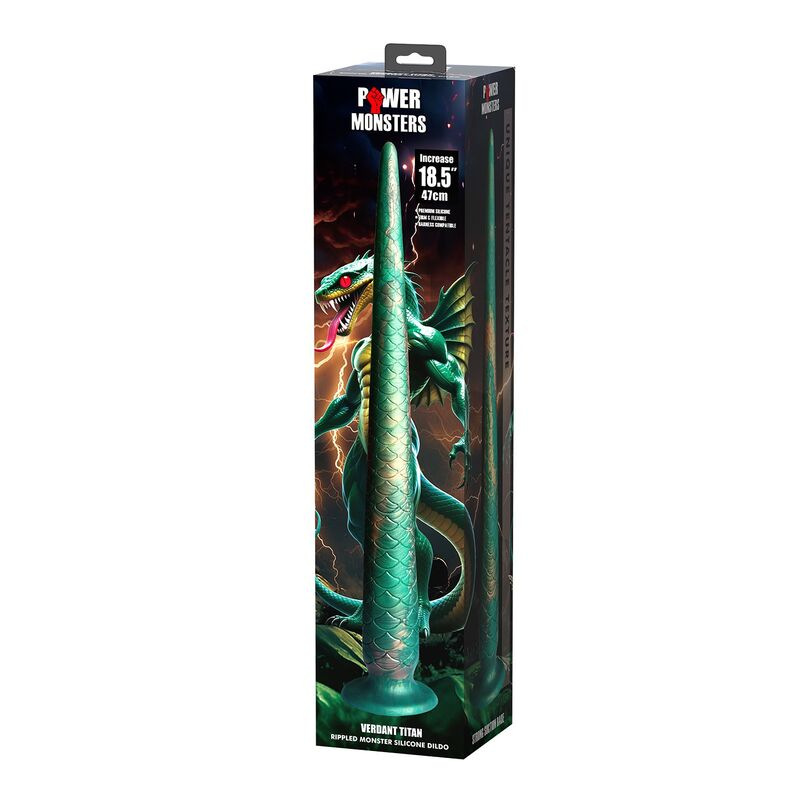 Power monsters - wildwyrm tail bicolor fantasy silicone dildo 47 cm Ø 4 cm 1