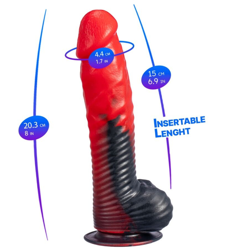 Silexd - devil dildo fantasy liquid silicone thermoreactive red black 20.3 cm 1