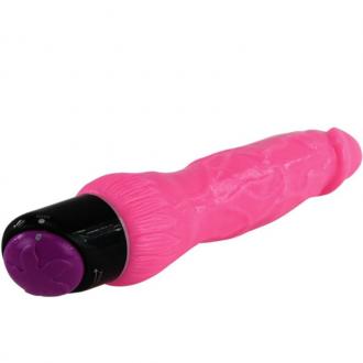 Colorful Sex Realistic Vibrator Pink 24 Cm